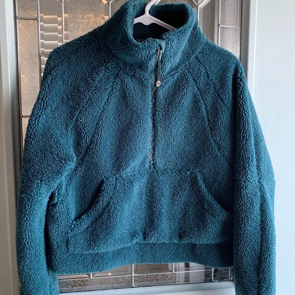 Size XS/S LULULEMON Teal Sherpa Half-Zip Scuba Jacket
